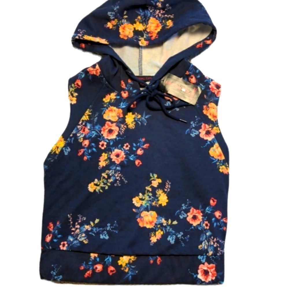 Material girl  floral print cutoff‎ sweatshirt
